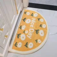 nordic semicircle flower absorbent bathroom mat bedside soft plush non slip doormat floor mats decorative carpet for kids room