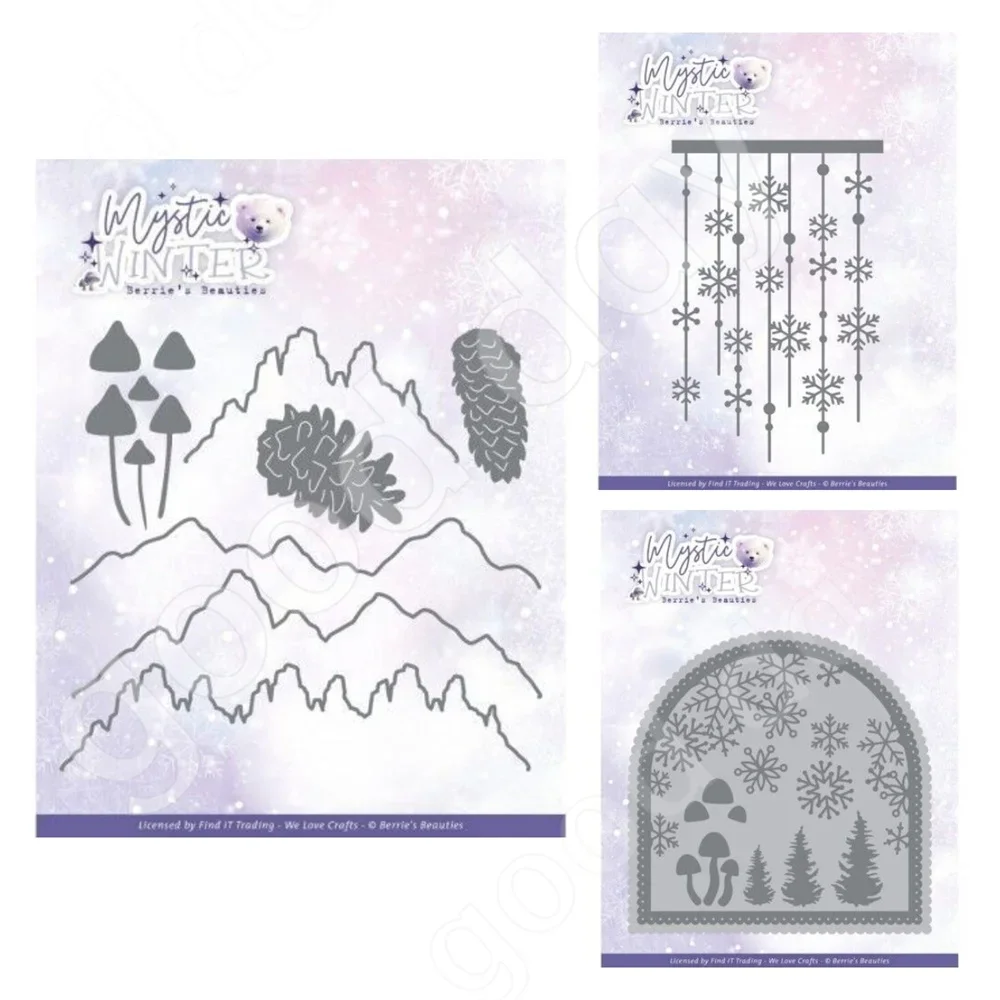 Мистические пейзажи и снег металлические штампы для DIY скрапбукинга праздничные