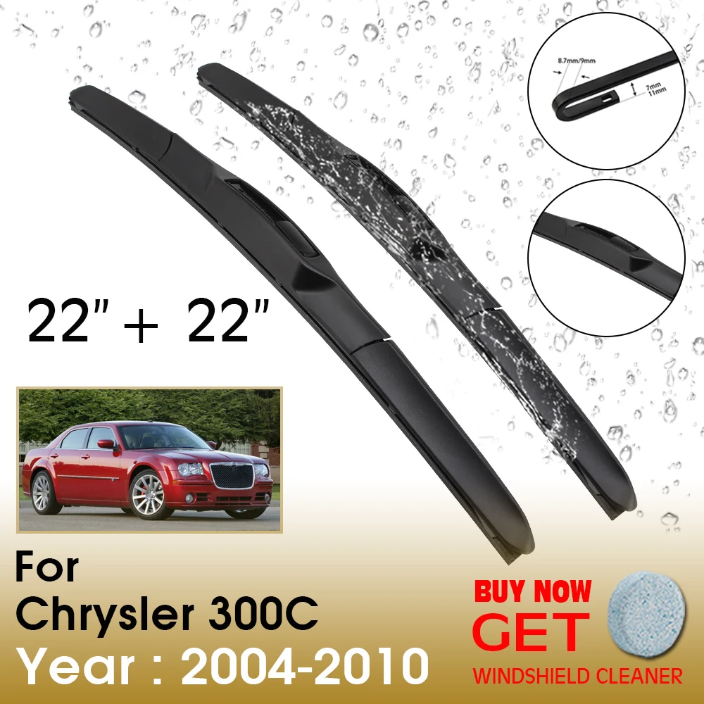 

Car Wiper Blade For Chrysler 300C 22"+22" 2004-2010 Front Window Washer Windscreen Windshield Wipers Blades Accessories