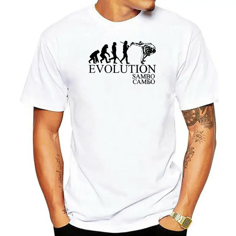 

2022 Sambo evolution Russian 100% cotton gray graphic top t-shirt