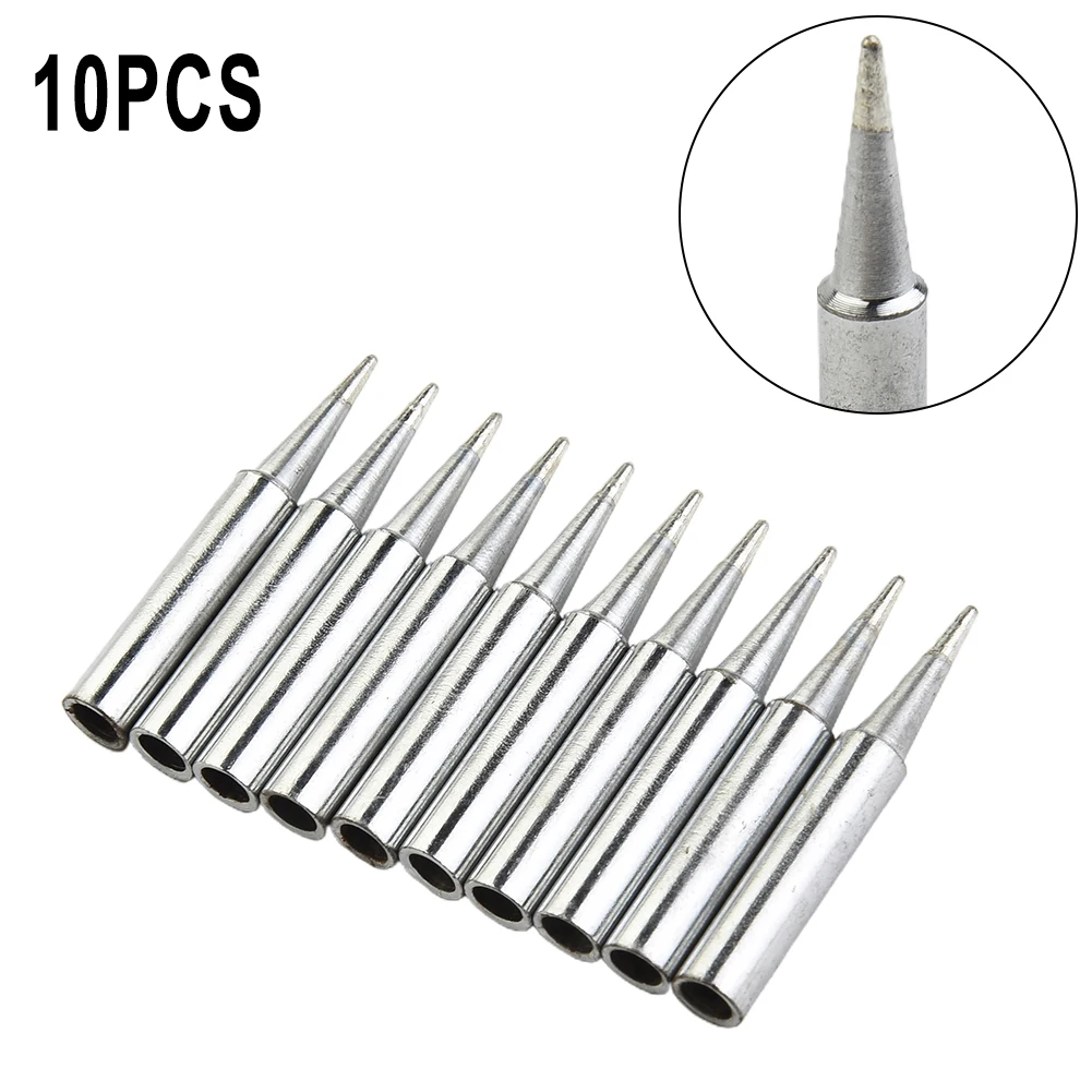 

Accessories Durable Useful Solder Iron Tips Welding 10pcs.900M-T-B Equipment Head Parts Pure copper Rework Silver