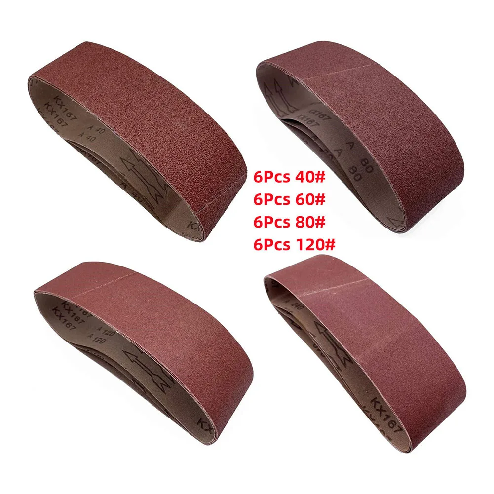 

24Pcs 75 X 533mm Abrasive Belt Sanding Band Sander Belt Attachment Grinder Polisher Power Tool For Wood Soft Metal Polishing