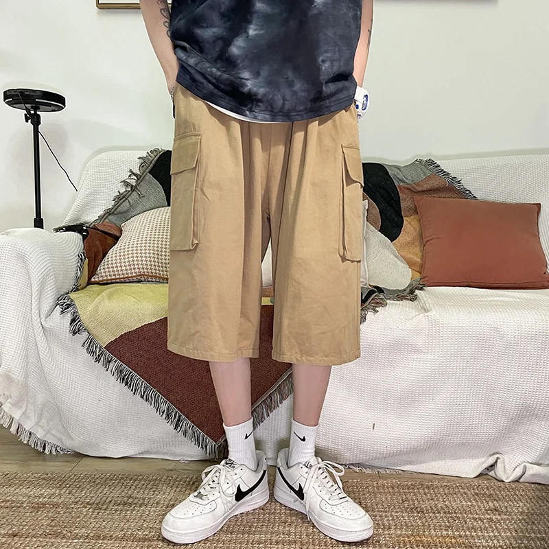 Летние мужские шорты-карго с вышитыми буквами большие размеры