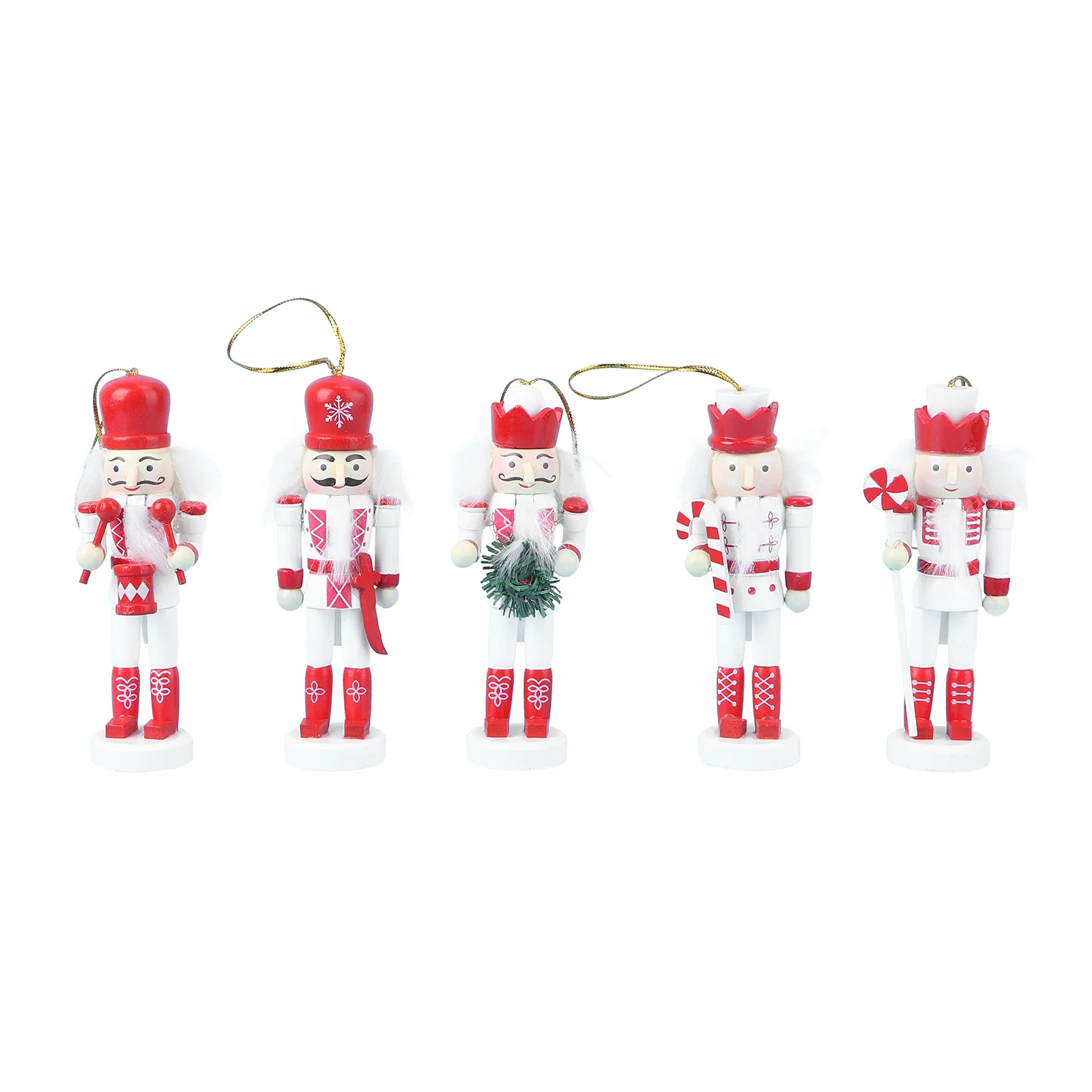 

Nutcracker Christmas Wooden Soldier Hanging Ornament Decorations Xmas Set Desktop Ornaments Decor Wood Tree Nutcrackers Pendant