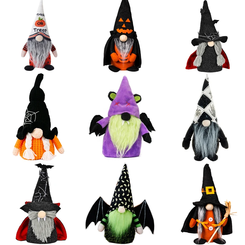 

Halloween Gnomes Plush Elf Decoration DraMosary Handmade Witch Vampire Pumpkin Ghost Dolls for Halloween Table Ornament