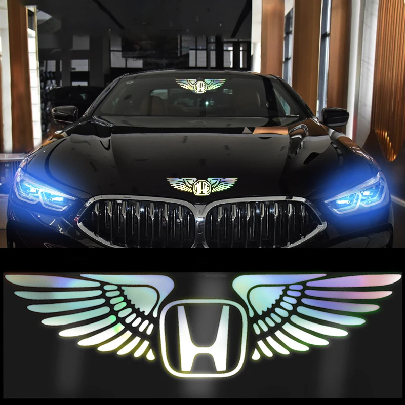 

Angel Wing Reflective Car Body Logo Sticker Car Decoration Decals For Honda Fit Mugen Insight Type S R VTEC DOHC Modulo Vezel RR