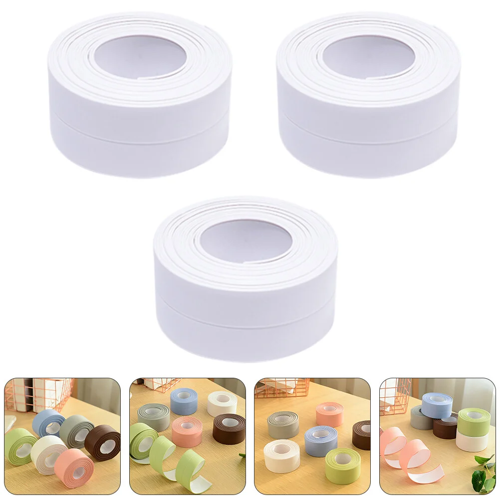 

3 Rolls Waterproof Sticker Caulking Tape Self Adhesive Seal Strip Pvc Kitchen Floor Tape Grout