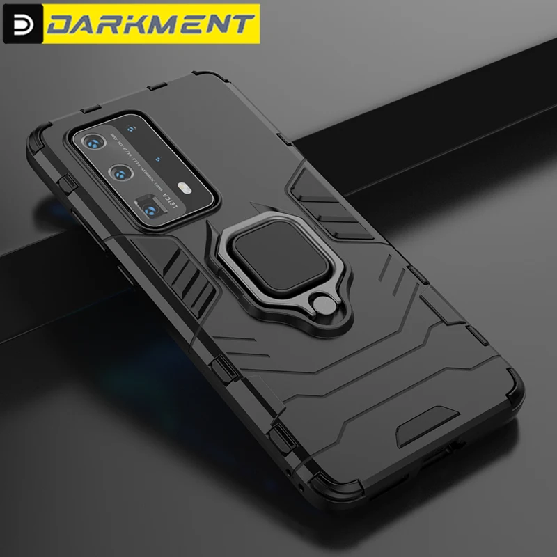 

Shockproof Car Holder Phone Case For Huawei P40 P30 P20 Lite P50 Pro P40Pro Plus Ring Bracket Cover for Huawei 9x 6x Nzone S7Pro