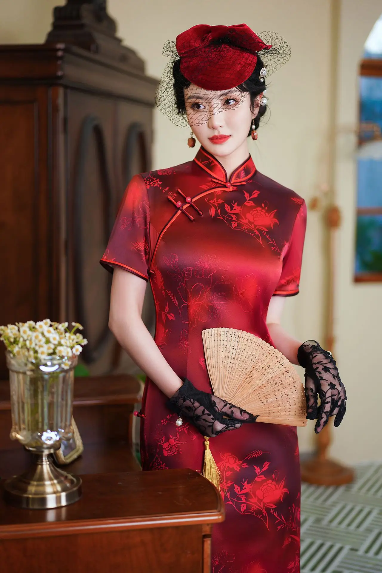 Высококачественный Ципао из натурального шелка верхняя юбка-Ципао Литературная