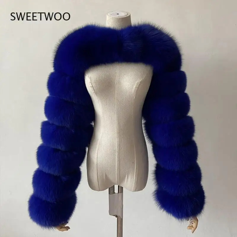 

Fashion Winter High Quality Short Faux Fox Fur Coat Women 2021 Vintage Long Sleeve Warm Mink Slim Jackets Furry Coat Femme Top