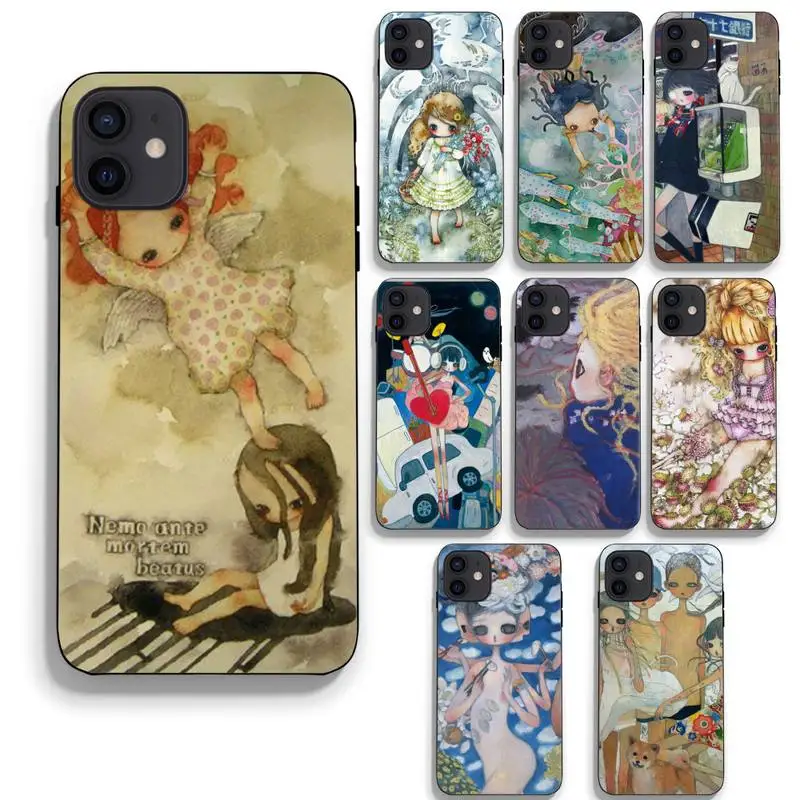 

Aya Takano Phone Case Shockproof Case Soft For Iphone 6 6s 7 8 Plus Xr X Xs 11 12 13 Mini Pro Max Black Silicone Case