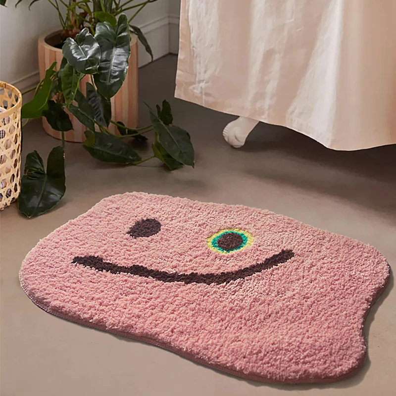 

Pink Fluffy Bathroom Mat Nordic Carpet Area Rug Bath Room Floor Tub Side Mats Absorbent Anti Slip Pad Bathmat Doormat Home Decor
