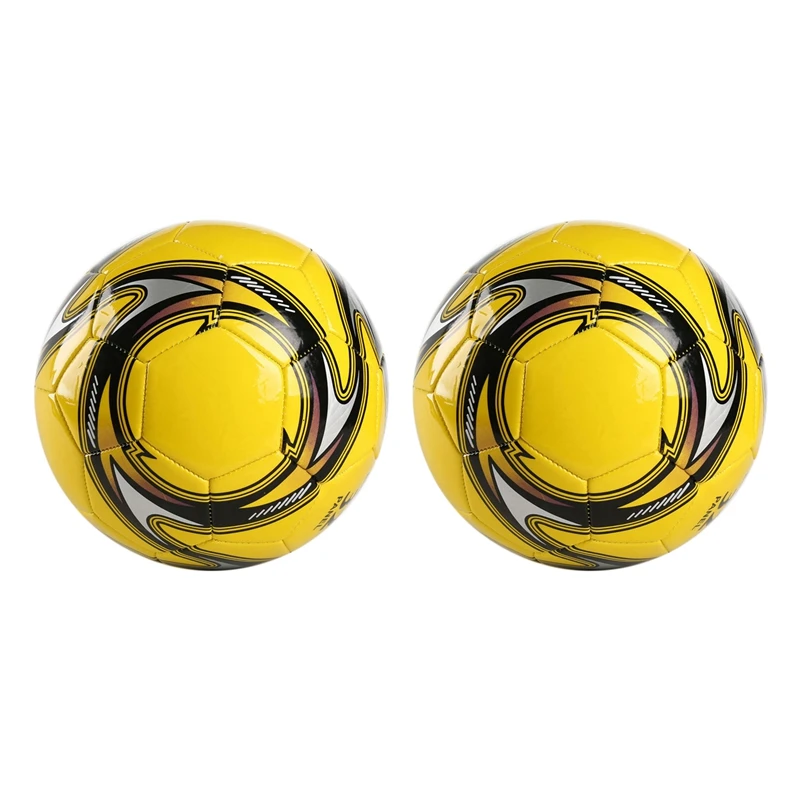 

2X Professional Leather Soccer Ball Size 5 Professional Match Football Non-Slip Football Game Indoor And Football