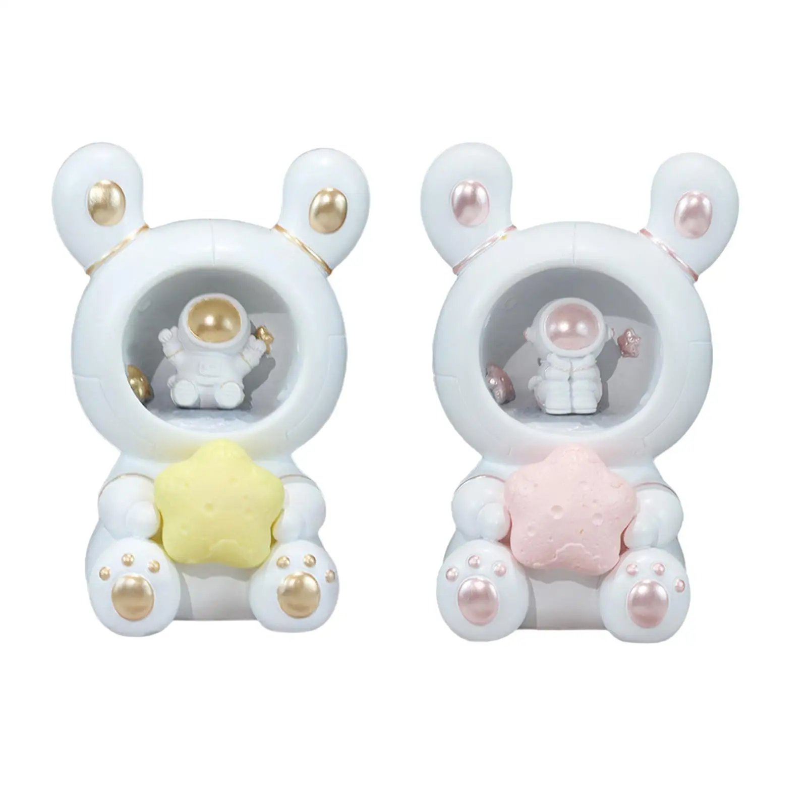 

Cute Rabbit Statue Table Lamp Spaceman Figurines Ornaments Bedside Resin LED Night Light for Nursery Living Romm Baby Reading