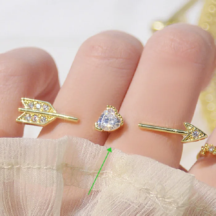 

Корейское модное кольцо с микро-набором влюбленных женское регулируемое нишевое дизайнерское двойное кольцо с цирконием