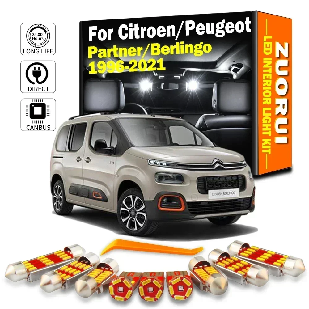 Светодиодные лампы ZUORUI для Citroen Berlingo K9 B9 Peugeot Partner 1996-2019 2020 2021