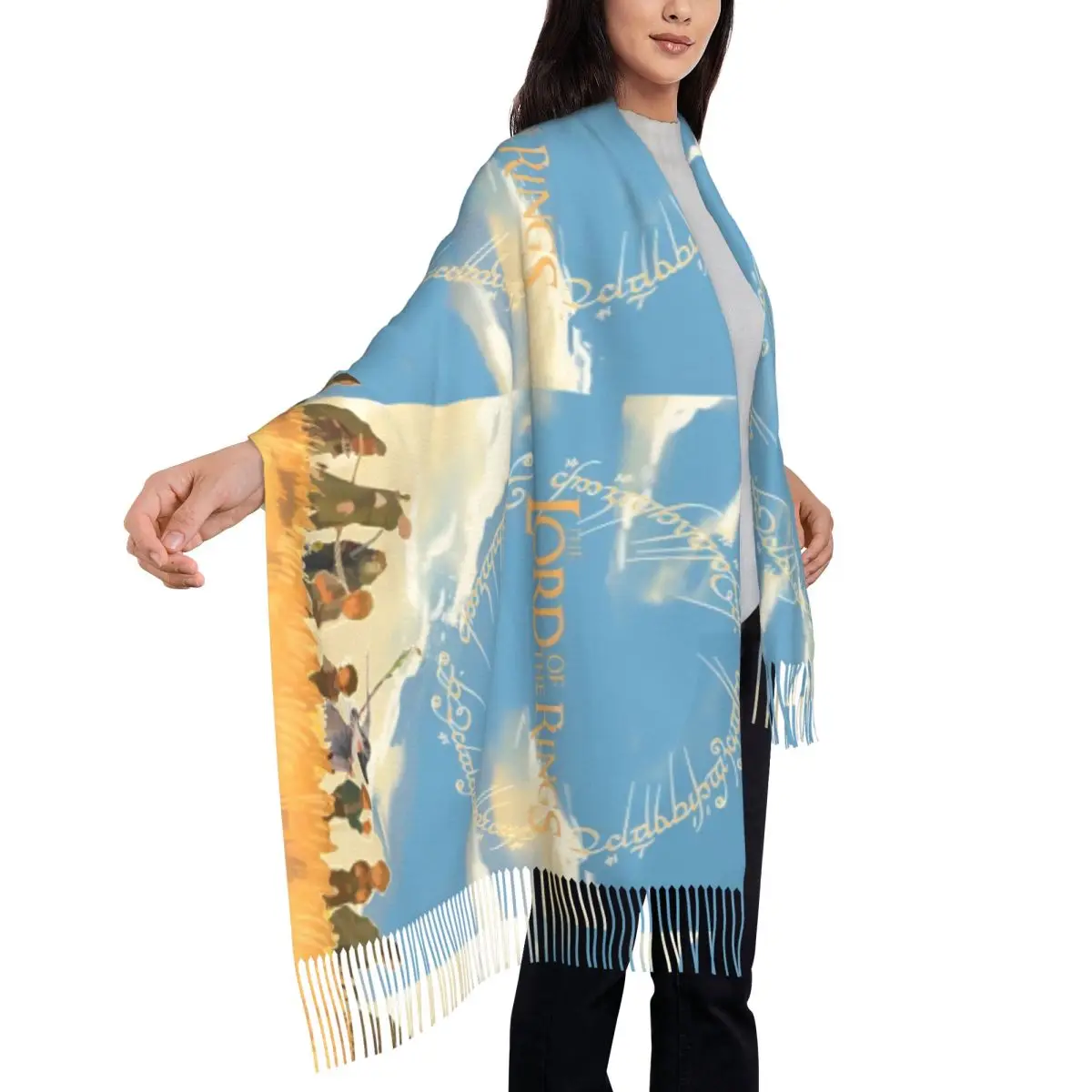 Теплый мягкий шарф осенний L-Lords Of The R-Rings шали Wrpas новый дизайн Bufanda Mujer мужские и