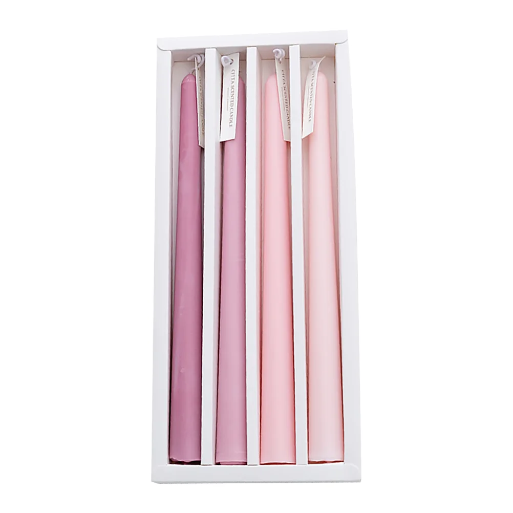 

Candlescandlesticks Taper Coloredtall Dripless Wedding Dinner Wax Scented Blue Birthday Smokeless Gradient Velas De Green