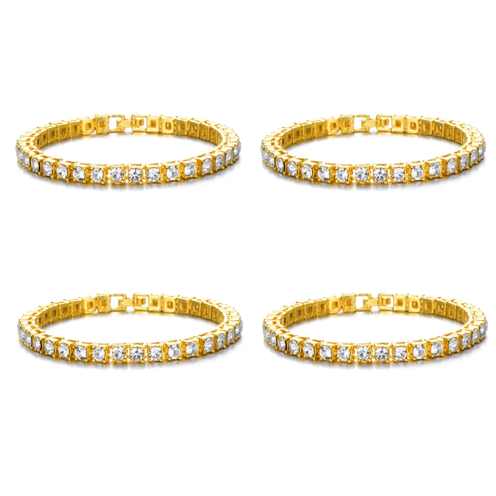 Браслеты-цепочки в стиле хип-хоп для мужчин и женщин теннисные ювелирные