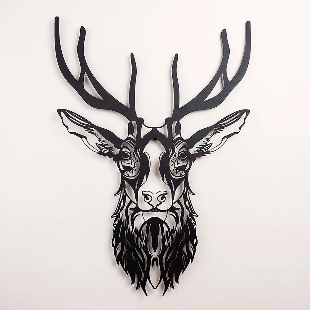 Deer metal wall art home office living room bedroom wall decor interior decoration Nordic styles stainless Waaw