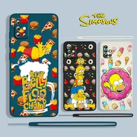 the simpsons happy for samsung galaxy a73 a53 a33 a52 a32 a22 a71 a51 a21s a03s a30s a50 liquid rope phone case coque capa cover