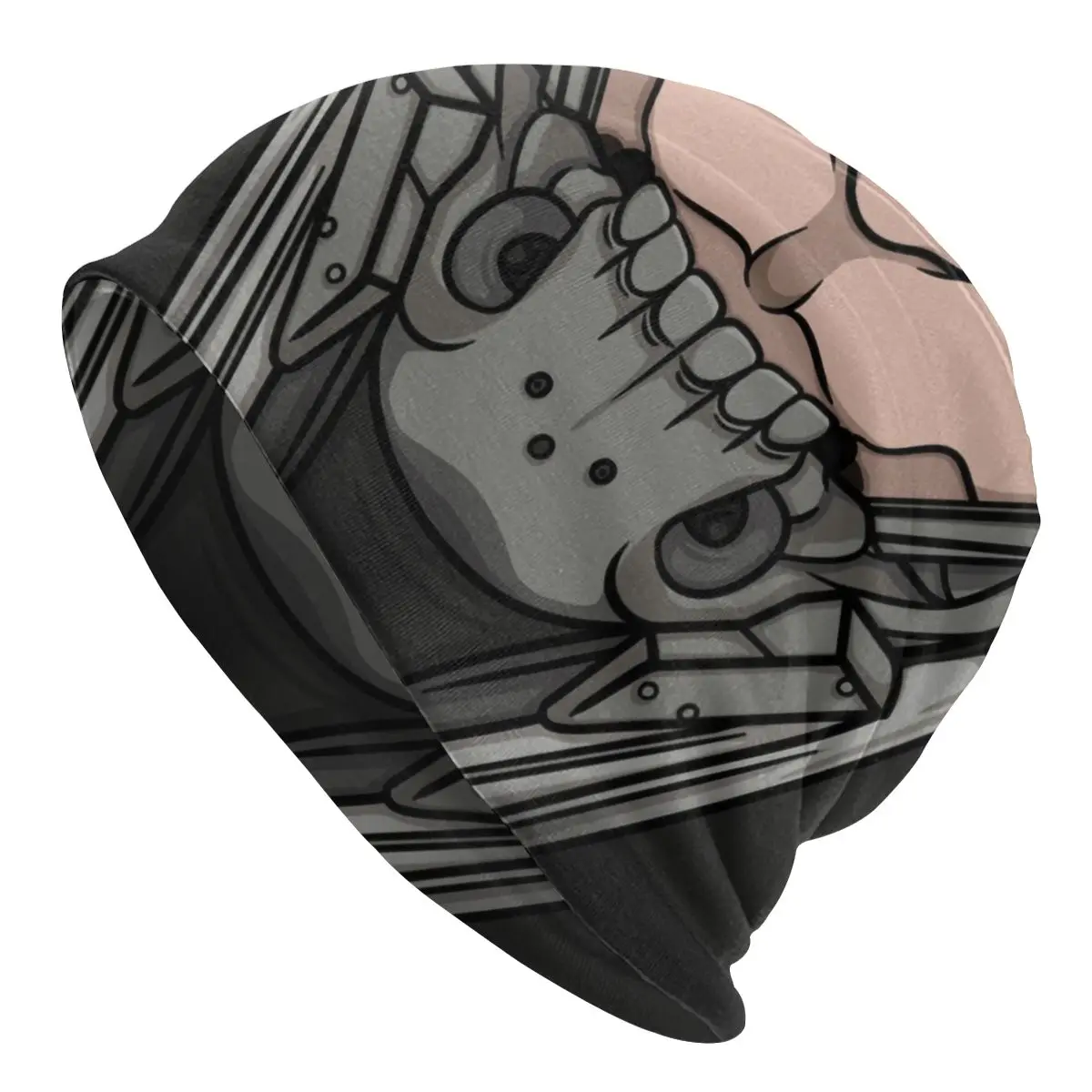 Однотонная зимняя теплая шапка Raiden с металлическим снаряжением Мужская