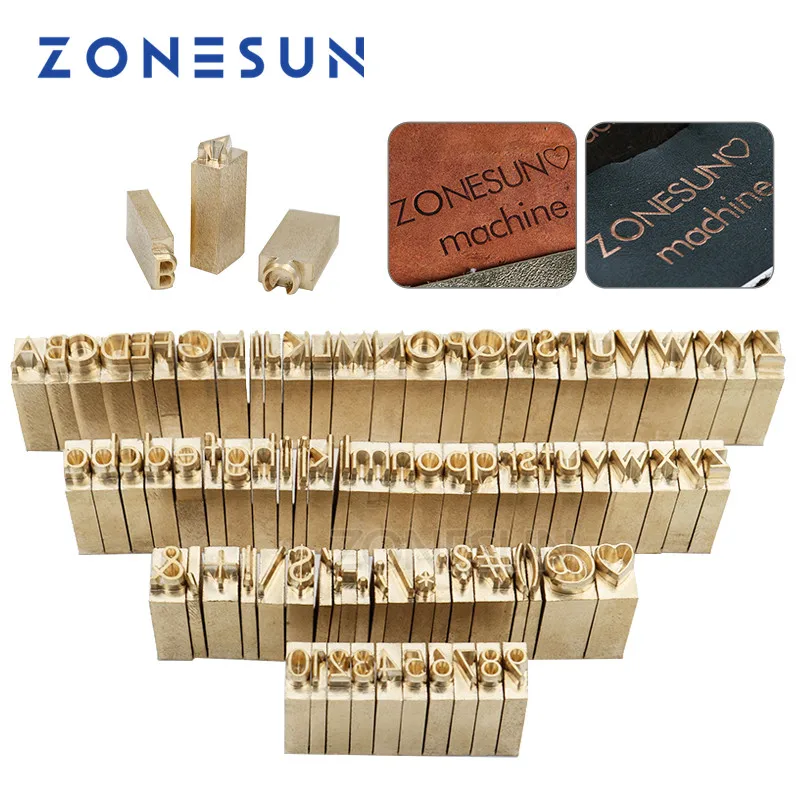 

ZONESUN Custom Logo Mold CNC Engraving Flexible Brass Letters Mold Hot Foil Stamping Die Number Alphabet Customized Free Shippin