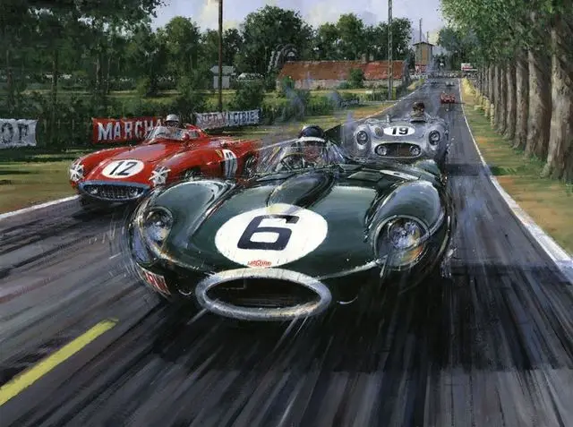 

Ле-Ман 24 Часа 1955 Постер Jaguar D-Type Гоночный Автомобиль Печать На Холсте Стиль Художественное Произведение Д