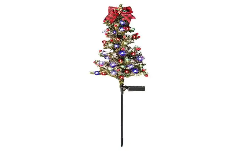 

Solar Outdoor Christmas Tree Outdoor Waterproof 2 Modes Solar Xmas Lamp Lights Decorations Solar Powered lights for decor