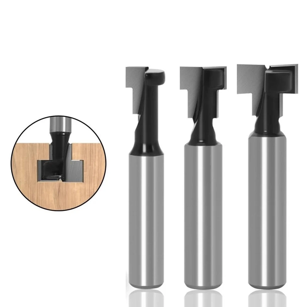 

3pcs 8mm Shank T-Slot Cutter Router Bit Milling Cutter For MDF Solid Wood Board Chipboard Plywood Slotting Woodworking Tools