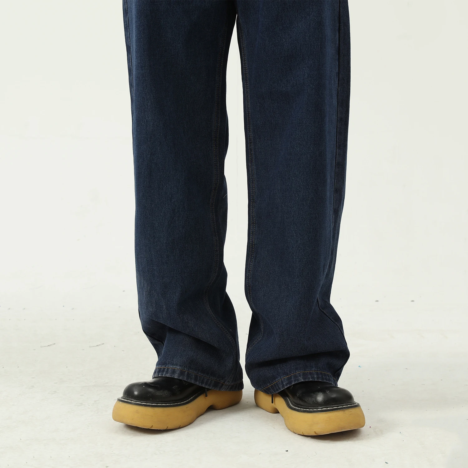 Men's and Women's Korean Version Loose Mid-waist Baggy Jeans Y2K Style Dark Blue Hip Hop Casual Pants Y2k Men’s Jeans