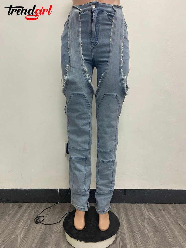 Модные джинсовые брюки-карго Mlaiscsr в стиле пэчворк женские свободные мешковатые