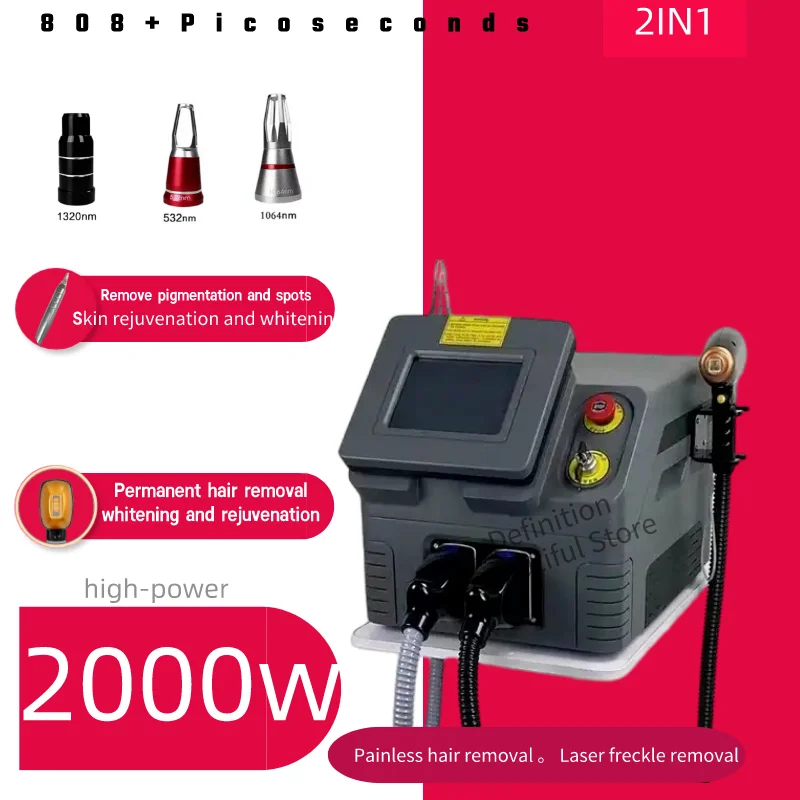 2023 diodo лазер 755 нм 808 1064 лазерная машина для удаления волос picosecond 2 в 1 безболезненная машина для удаления волос для татуировок