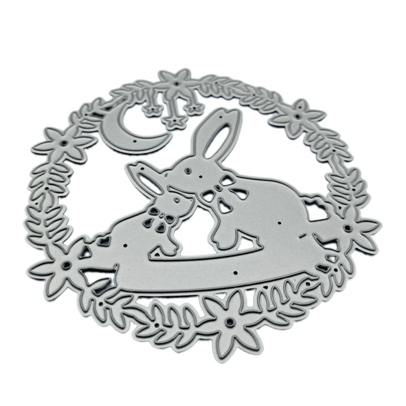 

Easter Bunny Wreath Metal Cutting Dies Stencil DIY Scrapbooking Album Paper Card Template Mold Embossing Craft Decoration