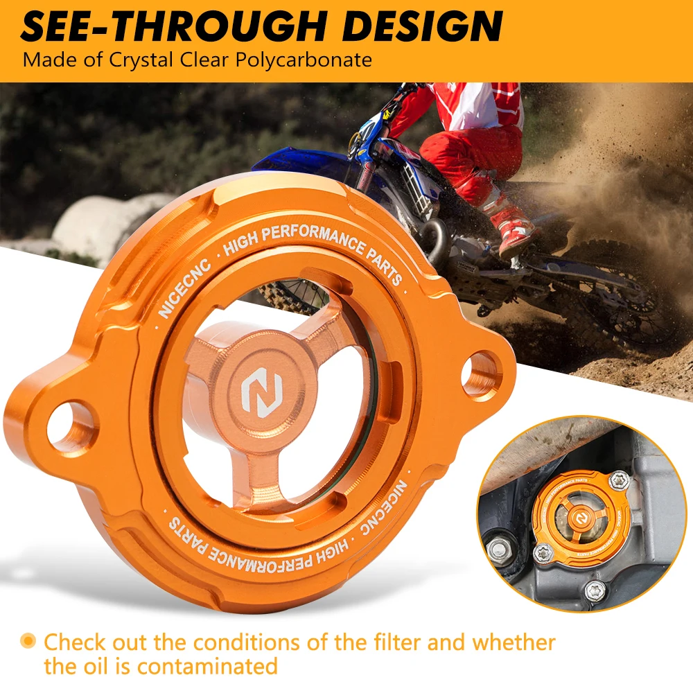 Прозрачная крышка масляного фильтра двигателя мотоцикла для KTM 690 SMC R Enduro 2008-2022 2021
