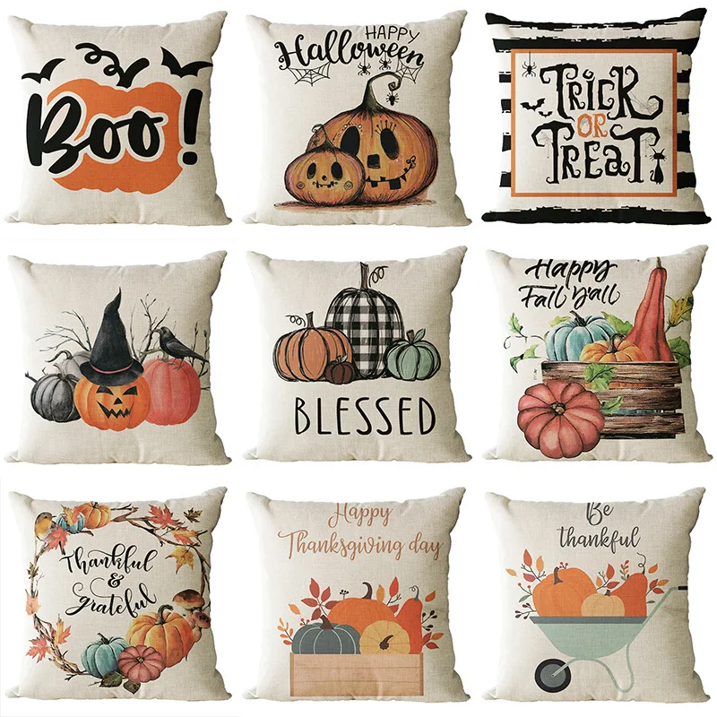 

Happy Halloween Pillowcase Funny Pumpkin Pillow Case Home Decor Sofa Bed Pillow Covers Decorative Home Decoration Modern 45x45