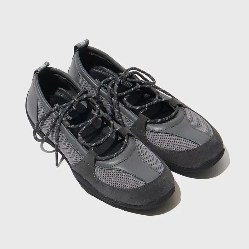 Черно-белые балетки Мэри Джейн кроссовки в сетку простые милые на шнуровке