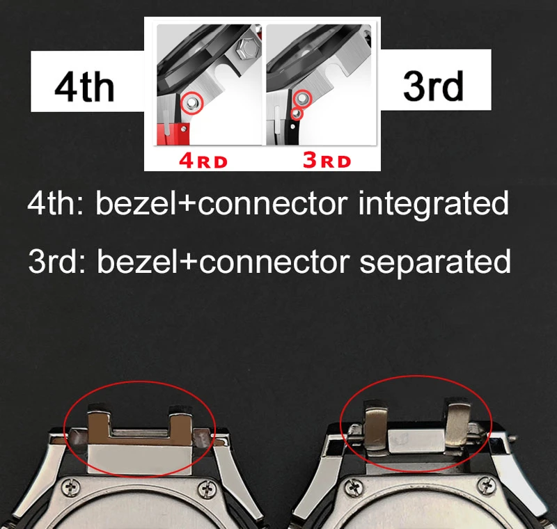 Купить CasiOak Mod Kit GEN4 GA2100 металлический ободок для Casio видоизменение 3-го поколения резиновый чехол для часов Ремешок GA 2100/2110 сталь