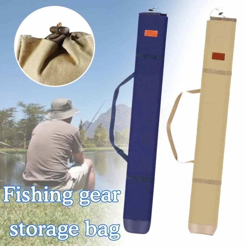 

Folding Fishing Rod Bag Large-Capacity 1.3/1.4m Fishing Umbrella Rod Bag Gear Portable Fishing Thickening Canvas Accessorie Q2L5