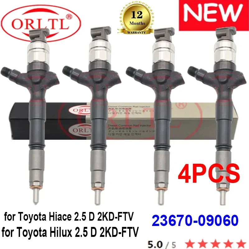 4 шт. новый 23670-09060 инжектор Common Rail 2367009060 23670 09060 для Hiace Toyota Denso Hilux 2KD-FTV D4D
