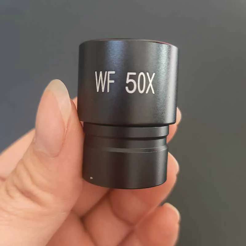 Окуляр биологического микроскопа WF50X, цельнометаллическая линза из оптического стекла, размер интерфейса 23,2 мм
