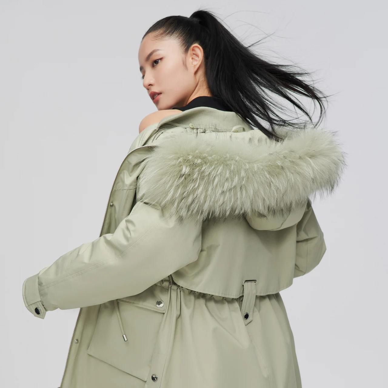 Женский пуховик BOSIDENG со съемной подкладкой