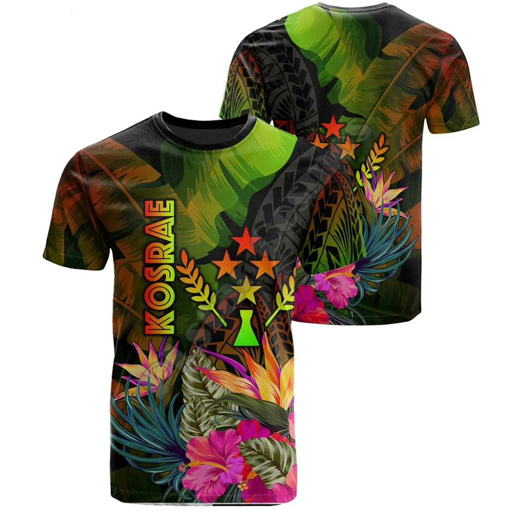 

2022 Summer Polynesian Fashion Clothing Various Colors Men's and Women's Tops Kosrae 3D Printed Short Sleeve T-Shirts