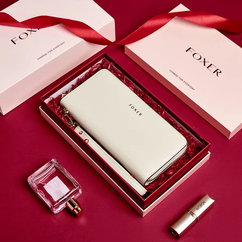 FOXER женский длинный клатч из искусственной кожи, кошелек для рук, 2024, новый дизайн, модный держатель для карт, подарок для жены, мамы