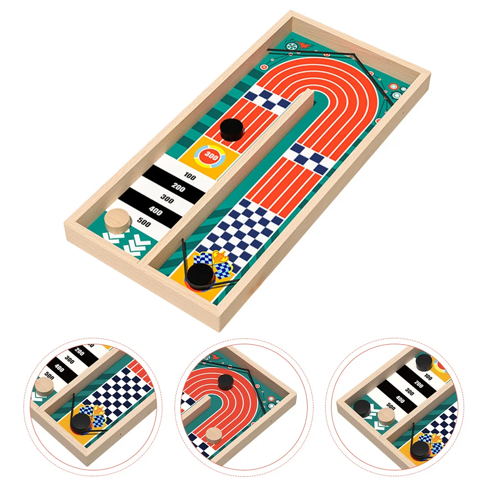 

1 Set Wooden Chess Catapult Kids Board Game Children Ice Hockey Catapult