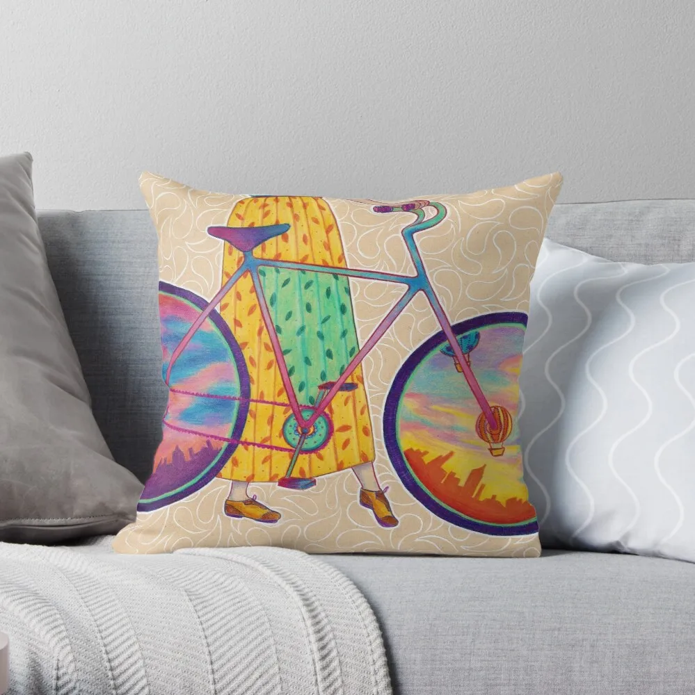 Bike tour Throw Pillow Pillow Case Polyester Home Decora Pillowcases Throw Pillow Case kussensloop almohada poszewka