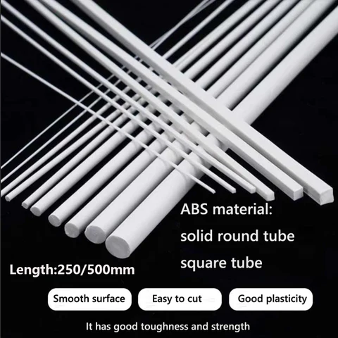ABS WHITE ROUNTO/quadrado Plástico Beck para modelo de arquitetura Modelo Material DIY Acessórios de corte de suprimentos de corte