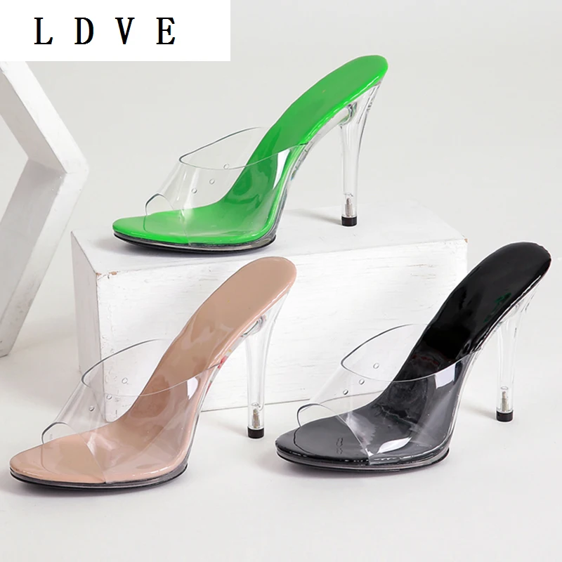 

Sexy Zapatos De Mujer PVC Shallow Sandals Slippers High Fashion Peep Toe Shoes Women Summer 2022 Thin Heels Sandy Beach