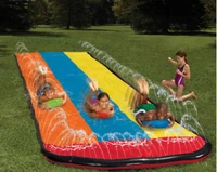 waterslide for 3 person outdoor grass water spray toys large size surfing board inflatable toy backyard lawn summer water fun