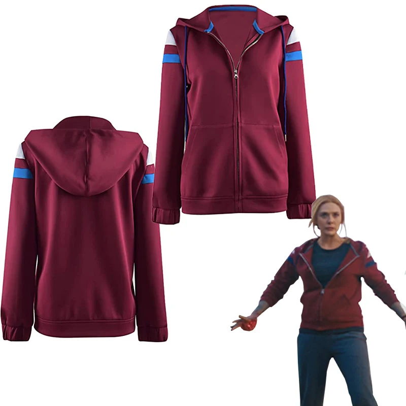 

Wanda Maximoff Cosplay Wanda Vision Scarlet Witch Cosplay Costumes Sweatshirts Jackets Halloween Costumes for Women